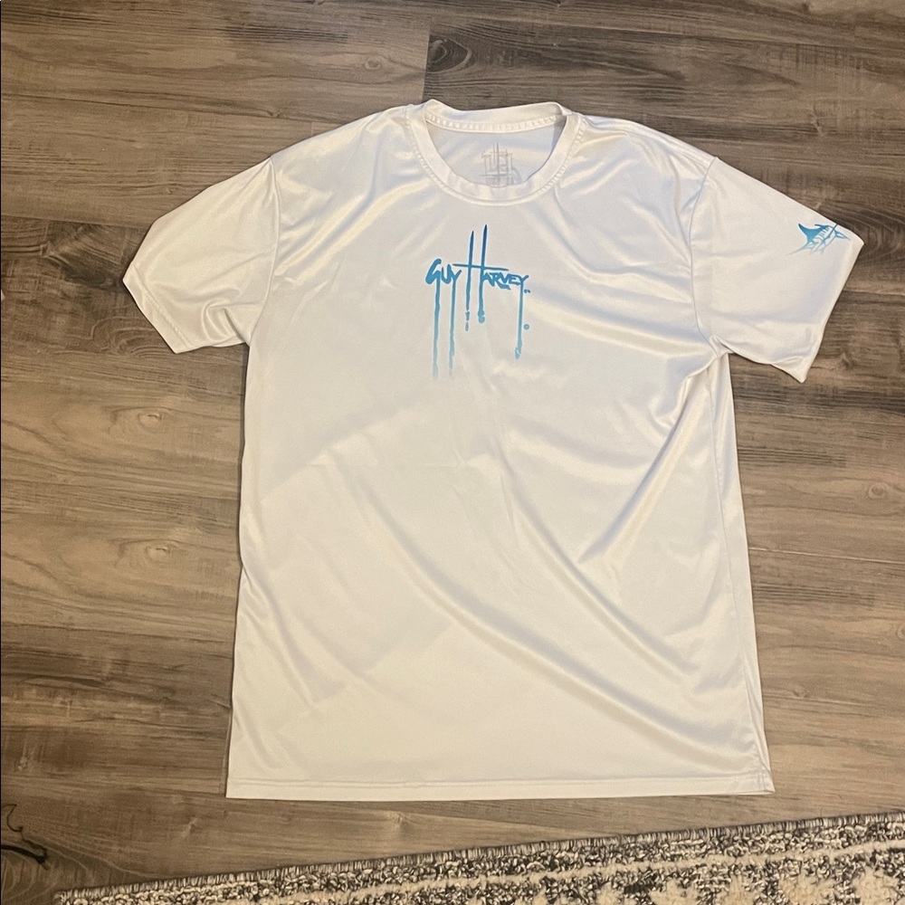 Guy Harvey White and Blue Short Sleeve Tee
